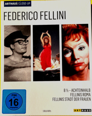 Federico Fellini -  ARTHAUS CLOSE-UP - u.A. Roma / 8 1/2 - 3 BluRay NEU OVP  D12