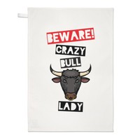 Beware VerrüCkte Bull Damen Geschirrtuch SpüLlappen - Lustig Tiere