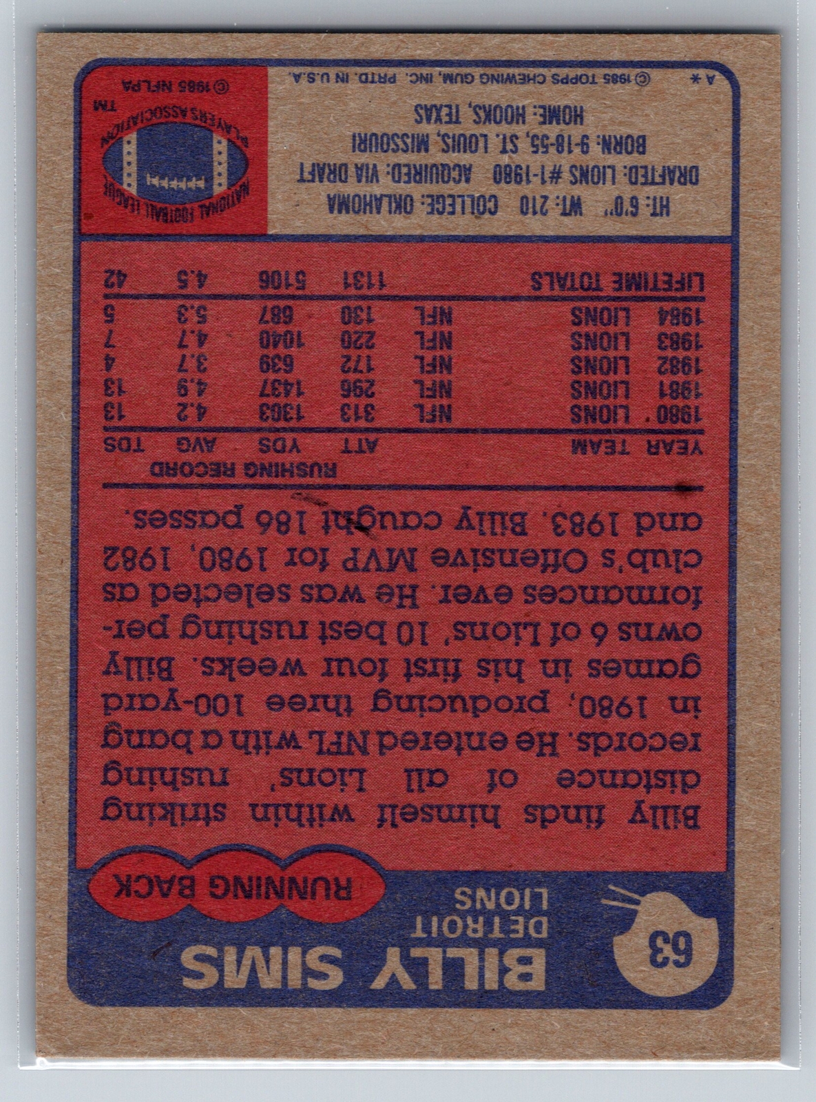 1985-topps-63-billy-sims-signed-auto-ttm-detroit-lions-ou-sooners-ebay