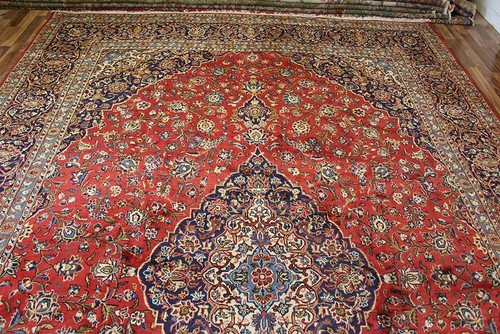 PALACE SIZE HANDMADE PERSIAN RED FLORLA CARPET, GREAT CONDTION 480 X 315 CM - Picture 6 of 9