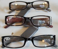 NYS Reading Glasses 1.00 Strength Gorgeous Designs and Colored Hinges Beautiful