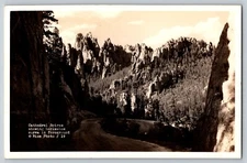 Vintage Postcard Cathedral Spires Black Hills South Dakota SD 1930s RPPC UNP