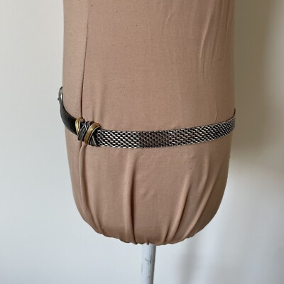 Brighton Vintage Croc Embossed Leather Chainmail Mixed Metal Belt EUC Size ML/32 Brighton Croc Belt - Etsy main image 3