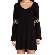 James & Joy Black Bell Sleeve Dixie Dress Size XS