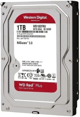 WESTERN DIGITAL FESTPLATTE WD RED WD10EFRX 1TB 5400U/min 64MB SATA III NASWARE 3.0 NX HA500 3.5"