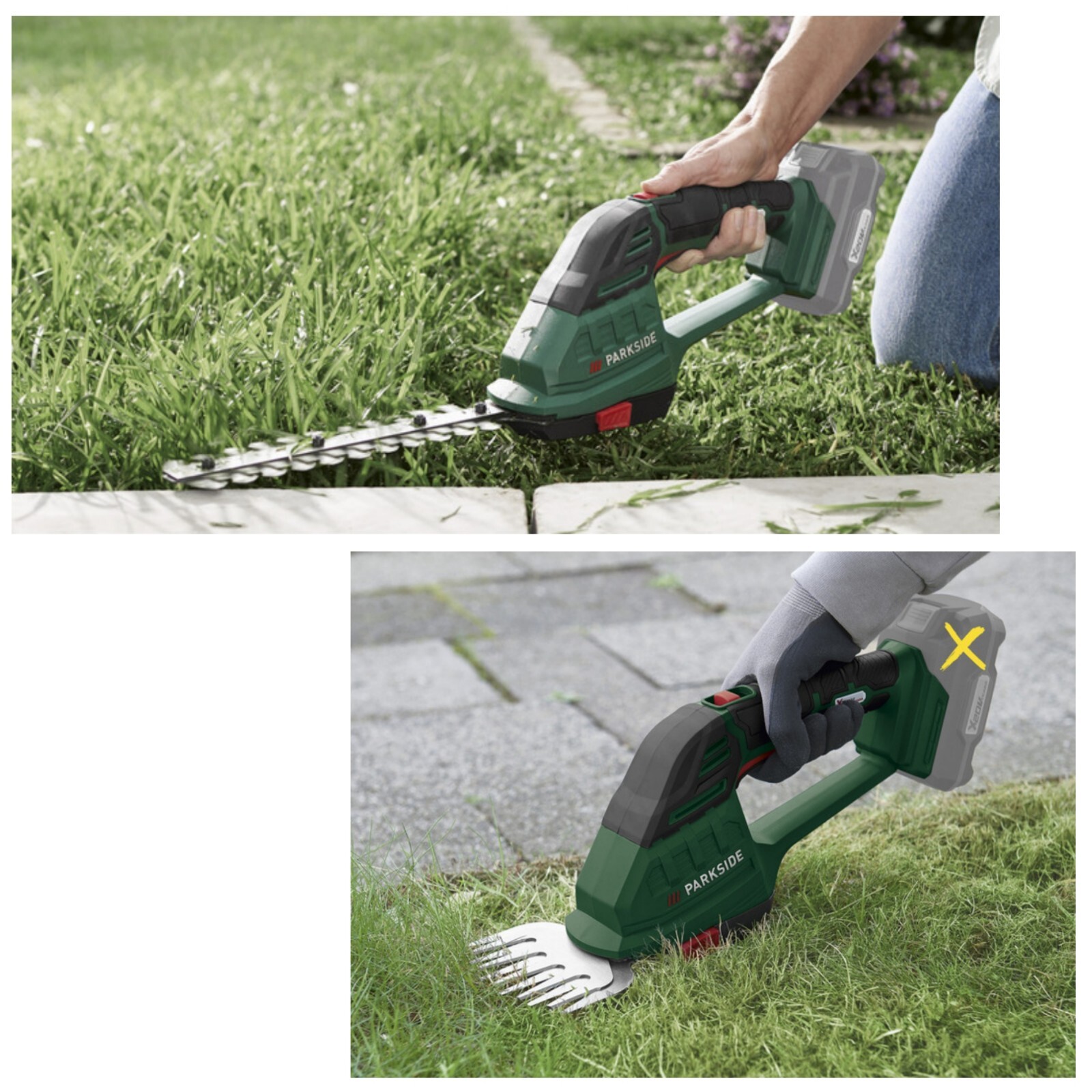 Parkside 20V Cordless Grass & Hedge Combi Shear Optional 2Ah Batter