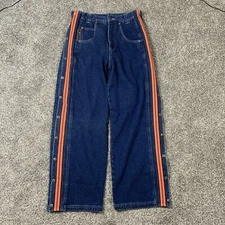 Macgear Tearaway Jeans Mens 30x32 Punk Rave Baggy Snap Sides Hip Hop 90s