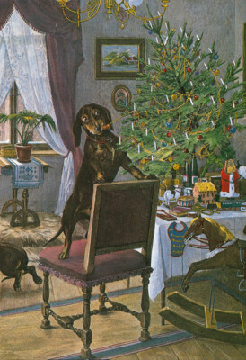 Adventskalender Baumfrevel, Katzen am Kamin, Uhde Kinderzimmer