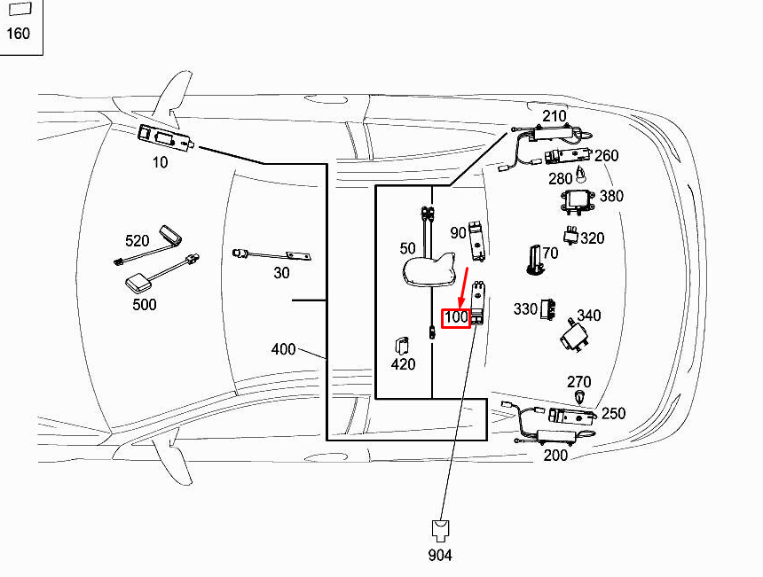 Neu MERCEDES-BENZ E C207 Dachantennenverstärker hinten links A2078200689