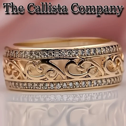 30K+ Vendido BANDA ETERNIDAD DORADA ELEGANTE 3A+ CIRCONITA TRANSPARENTE CORTE RD CREADO EN LABORATORIO TALLA 5-9 ✓ Foto 4 de 4