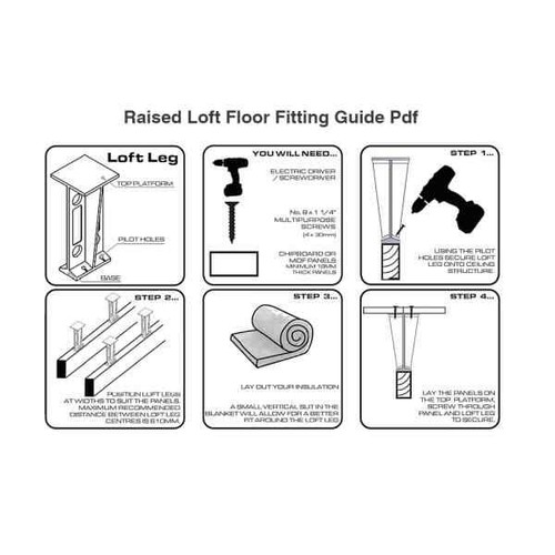 Loftleg Raised Floor Loft Legs 175mm Insulation Storage Stilts For