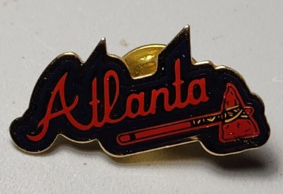 ATLANTA BRAVES MLB Logo Advertising Chevron Promo Vintage Lapel Pin Metal