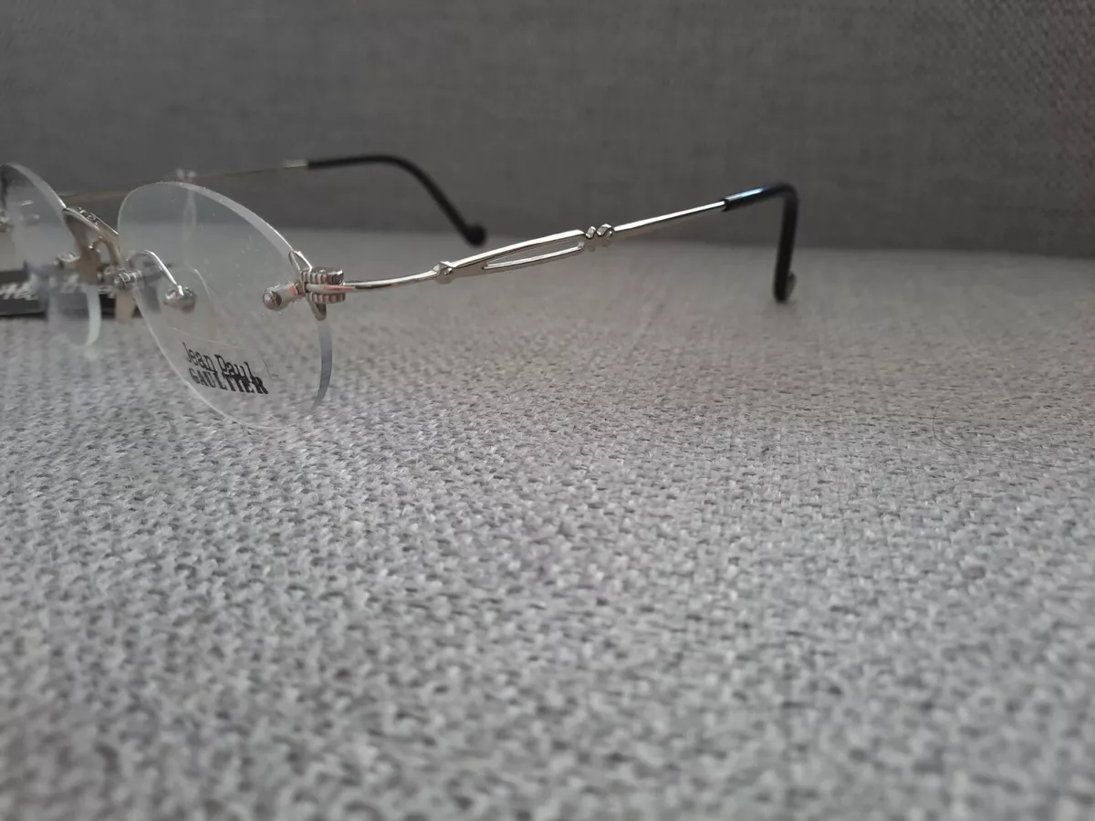 Jean Paul Gaultier JPG Vintage Rimless Eyeglasses Frames 55-8108 Silver 48-20