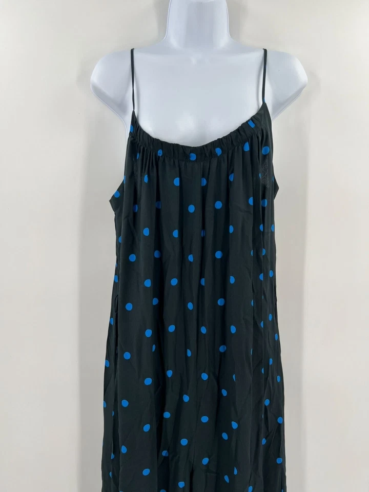 Mono No.6 Store L Eve mezcla seda pierna ancha lunares negro azul diseñador Foto 2 de 4