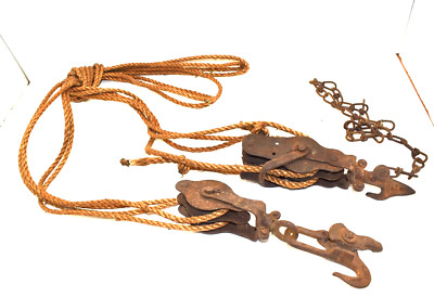 Vintage Double  Block & Tackle Hoist - Barb Wire fence stretcher Starline