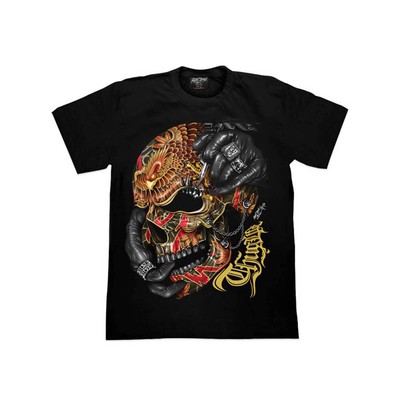 Thug Life Skull T Shirt Rapper Graphic Tee Hip Hop Glow In The Dark Eagle Tattoo