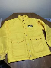 Vtg Retro Swingster Cargill Seeds Patch Puffer Ski Jacket Mens L Snap EUC USA