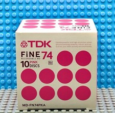 MD    TDK FINE PINK 74 BLANK MINI DISC BOX OF 10  1  SEALED 