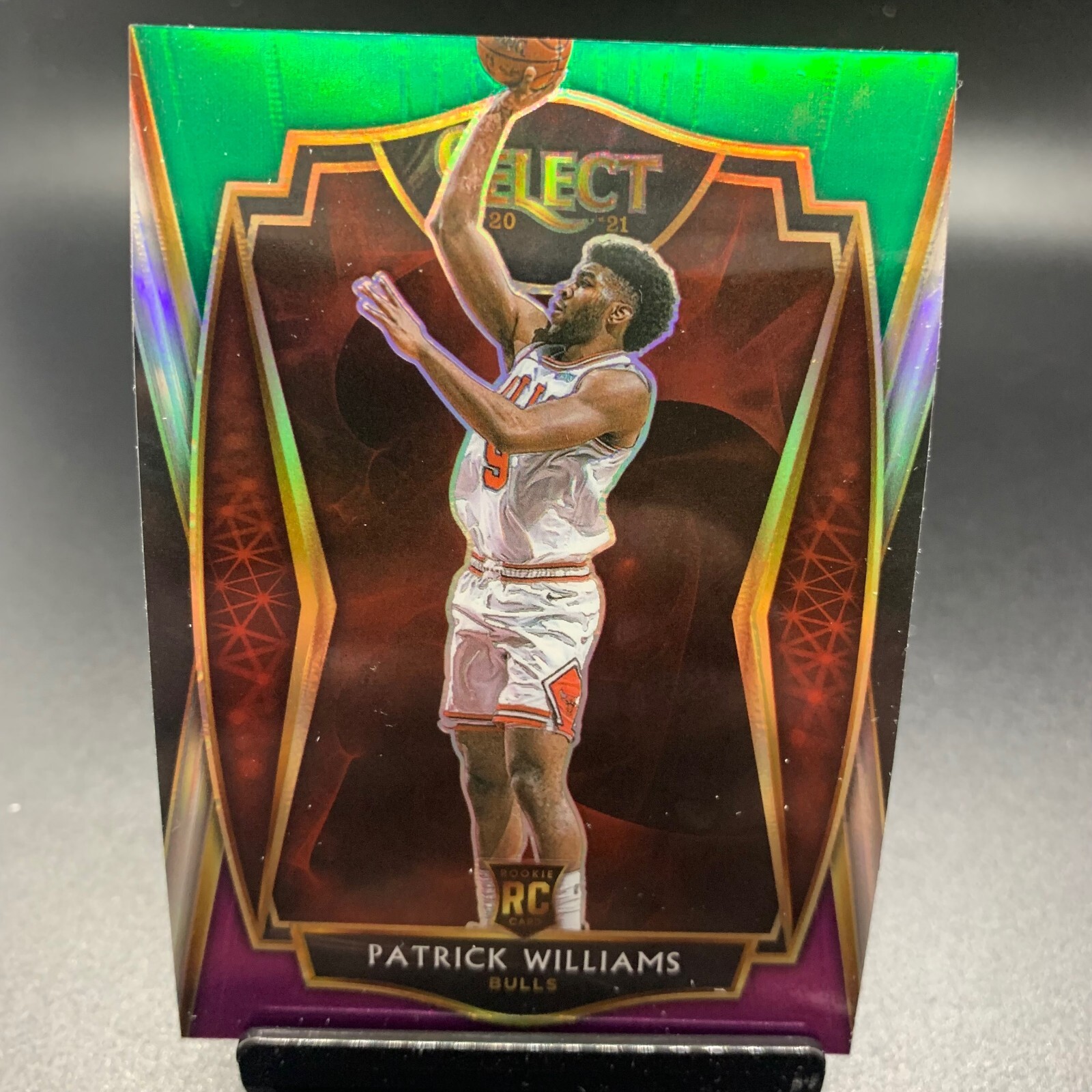 2020-21 Select #185 Patrick Williams Green White Purple Prizm Rookie RC Bulls