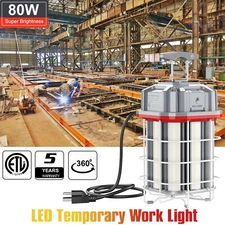 LED Temporary Work Light 80W 5000K Jobsite Building Construction Hanging Lights 