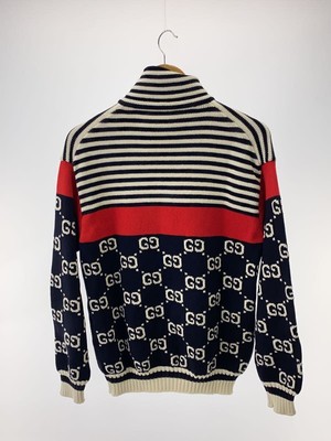 GUCCI / GG HIGH NECK KNIT ZIP S COTTON Cardigan/L/コットン/545701-XKABP GUCCI Cardigan GG HIGH NECK KNIT ZIP S COTTON MULTICOLOR 545701
