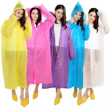 Raincoat Waterproof Poncho Reusable Plastic Adult Camping Festival Rain Coat
