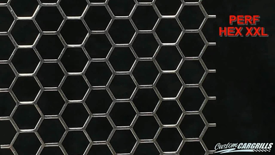 Custom Car Grills 16" X 48" Perforated Hexagon Mesh Sheet – XXL Aluminum Grille Insert, Silver Finish