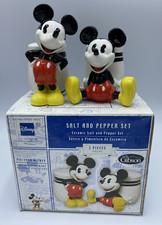 NIB Disney Gibson Mickey Mouse Salt & Pepper Shakers Pie-Eyed Design