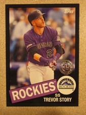 2020 TOPPS 1985 35th ANNIVERSARY #85TB-16 TREVOR STORY BLACK PARALLEL 045/299