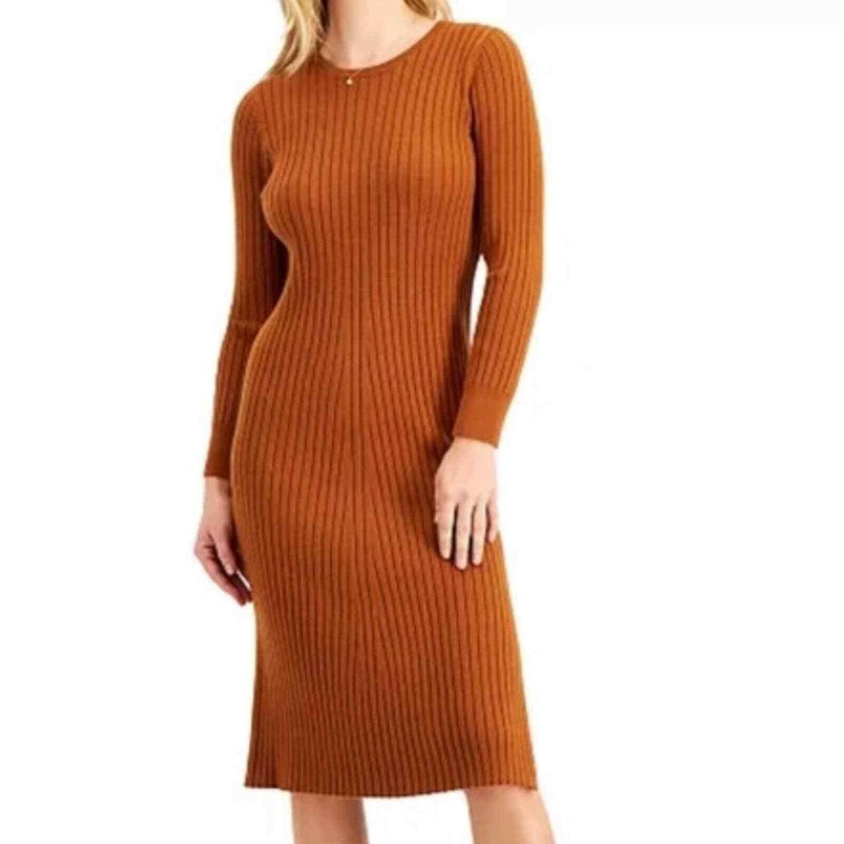 Leyden Rust Orange Long Sleeve Knit Sweater Midi Dress Size M | eBay Leyden Rust Orange Long Sleeve Knit Sweater Midi Dress Size M | eBay