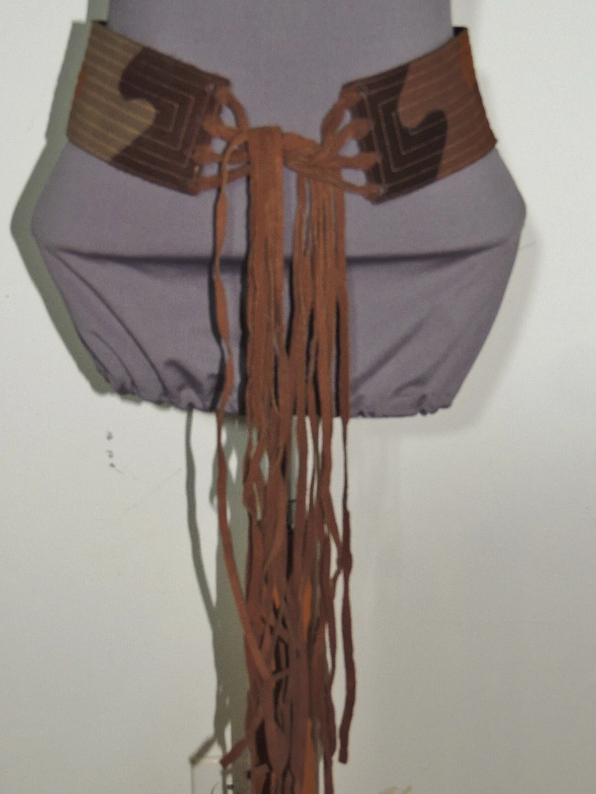 Ceinture large Christian Dior multicolore daim/cuir avec franges 1570