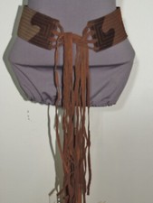 Christian Dior Multicolored Suede / Leather Wide Belt w Fringe 1570
