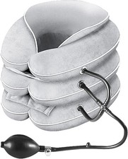 Neck Stretcher Cervical Traction Device Inflatable Neck Brace Pain Relief Grey