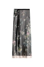 ZARA WOMEN BLACK LIMITED SIDE TIE FLORAL FLOWING PRINTED SKIRT  SIZE S 8 NEW TAG