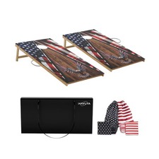 Cornhole Board Set,Corn Hole Games for Adults Outdoor,2X4FT Solid Wood Regula...