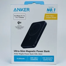 Anker MagGo Power Bank 10000mAh Magnetic Charger 15W Qi2 Certified for iPhones