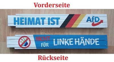   AfD Zollstock Meterstab  Nicht Für Linke Hände  - Alternatives Design  - NEU