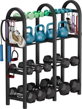 Adjustable Dumbbell Rack, Weight Storage Stand Holder for Dumbbells & Kettleb...