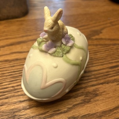 Vintage Ceramic Bunny Trinket Jewelry Dish
