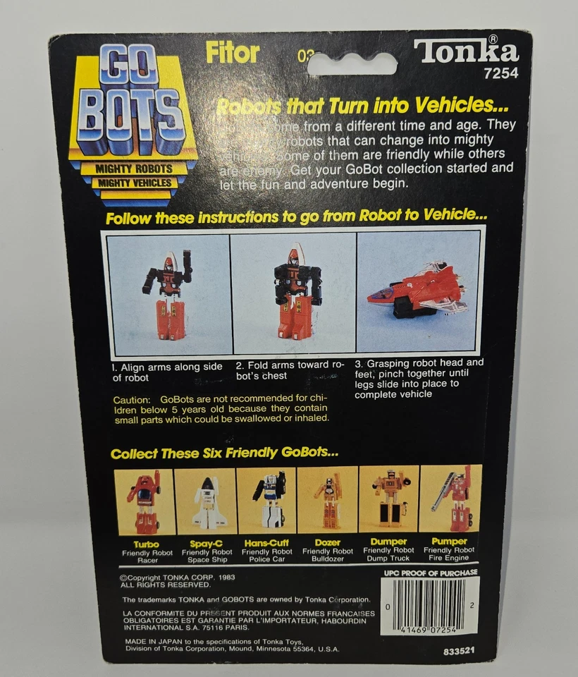 Gobots Fitor Enemy Robot Jet MR-03 1983 Action Figure Package Cardback - Image 2 of 4