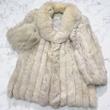 Blue Fox Real Fur Coat Jacket L Size Ivory Color DIOFS