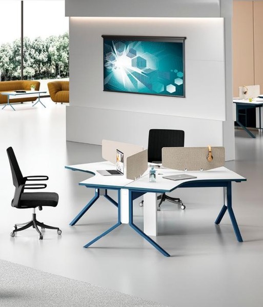 Moderner Blau-WeißEr 3-Personen BüRotisch Designer Arbeitszimmer MöBel-image