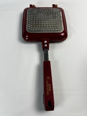 Red Copper FlipWich Non-Stick Stovetop Panini & Sandwich Maker- Camping Fun