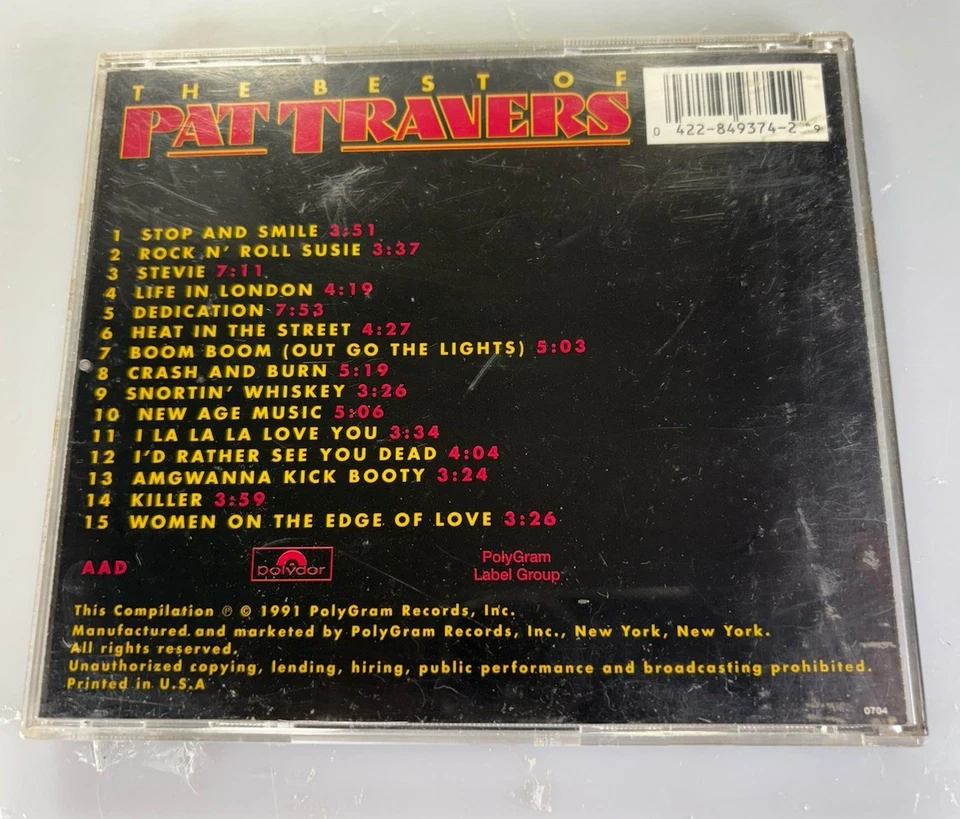 Pat Travers - The Best of Pat Travers (CD, 1991) Polydor Records 849374-2 Foto 3 de 3