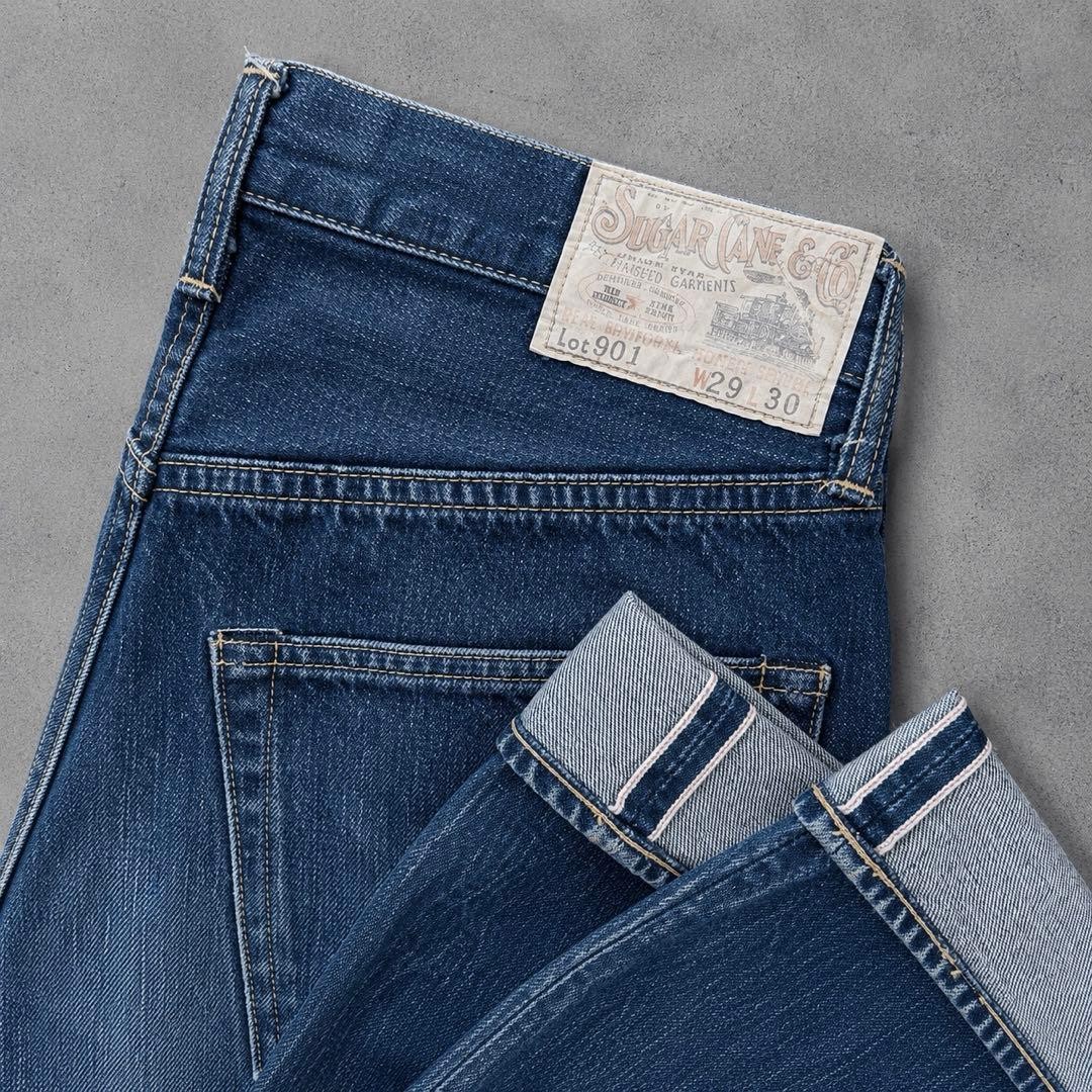 Sugar Cane Lot901 Denim Jeans W29 Button Fly Dark Blue Made in Japan #158