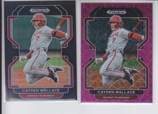2 - 2022 Prizm Draft CAYDEN WALLA Pink Velocity + Black Prizm Arkansaw PDP49