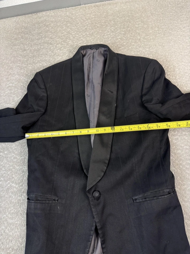 Vintage Christian Dior Blazer Mens 38S Black Tuxedo Shawl Lapel Jacket 80s - Image 3 of 4