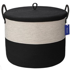 21" x 18"Extra Large storage baskets,rope baskets with lid,blanket basket liv...