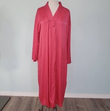 Vtg Winter Silks Large Dressing Gown Robe 100 Silk Pink Satin 3/4 Sleeve Kimono