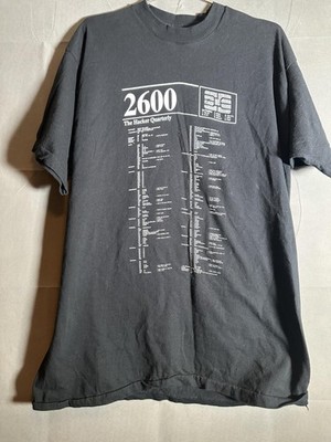 Vintage 2600 The Hacker Quarterly Shirt Mens 2XL Black Fruit of the Loom USA 90s